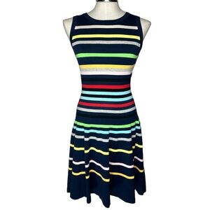 Milly Striped Fit and Flare Sleeveless Knit Dress Size P (0-2)